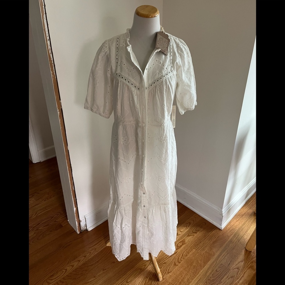 NWT Anthropologie Cymbeline Eyelet Maxi Dress Medium. - Picture 5 of 16